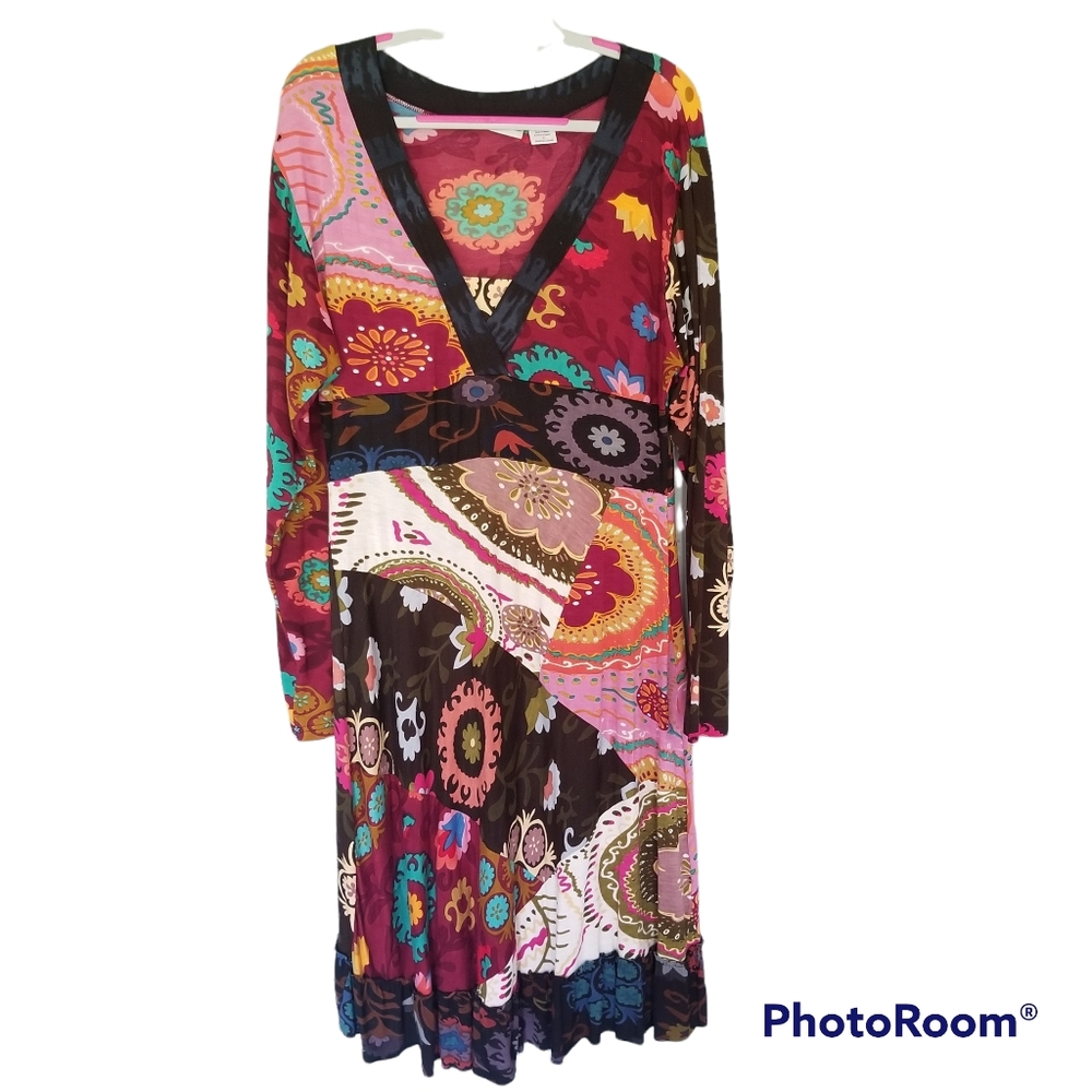 Adorable Newport News knit boho patchwork dress. GUC